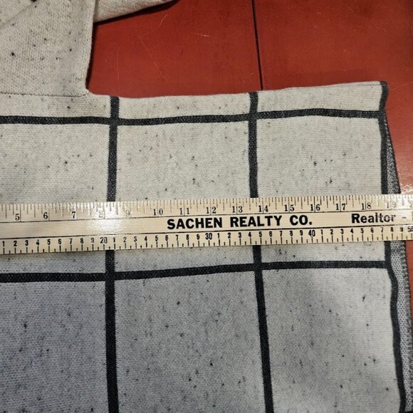 Eileen Fisher Wool Organic Cotton 3/4 Sleeves Peppered Windowpane Sweater PP - Picture 10 of 13